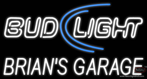 Custom Bud Light Brians Garage Real Neon Glass Tube Neon Sign 