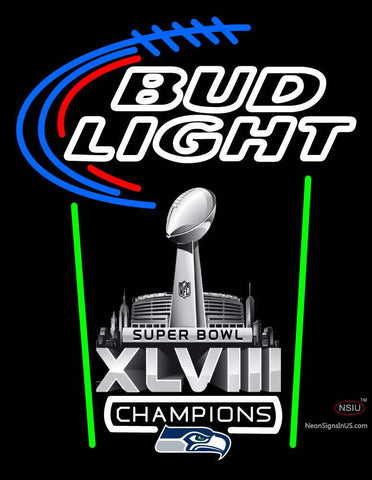 Custom Bud Light Seattle Seahawks Super Bowl ChampIons Neon Sign  
