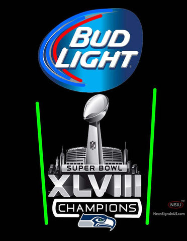 Custom Bud Light Seattle Seahawks Super Bowl ChampIons Neon Sign 7 