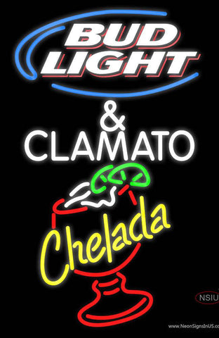 Custom Bud Light Chelada Logo Real Neon Glass Tube Neon Sign 