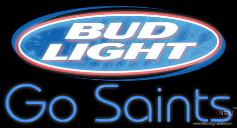 Custom Bud Light Go Saints Real Neon Glass Tube Neon Sign 