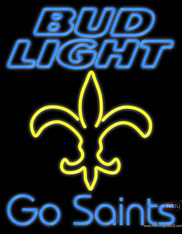 Custom Bud Light Go Saints Real Neon Glass Tube Neon Sign 