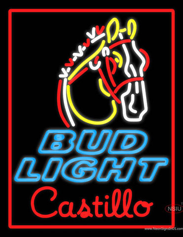 Custom Bud Light Horse Castillo Neon Beer Sign 