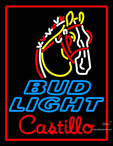 Custom Bud Light Horse Castillo Neon Beer Sign  