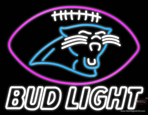 Custom Bud Light Carolina Panthers Decal Sticker Football Real Neon Glass Tube Neon Sign