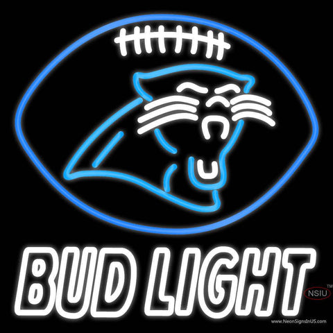 Custom Bud Light Carolina Panthers Decal Sticker Football Real Neon Glass Tube Neon Sign