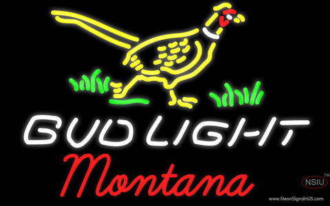 Bud Light Nebraska Montana Real Neon Glass Tube Neon Sign 