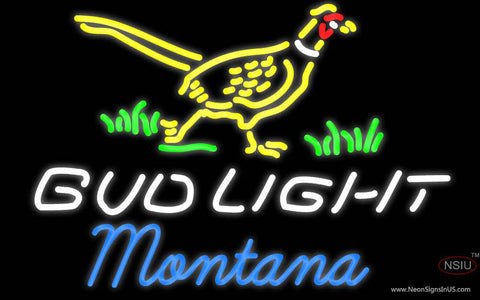 Bud Light Nebraska Montana Real Neon Glass Tube Neon Sign