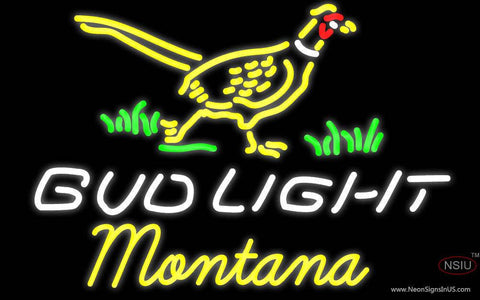 Bud Light Nebraska Montana Real Neon Glass Tube Neon Sign 