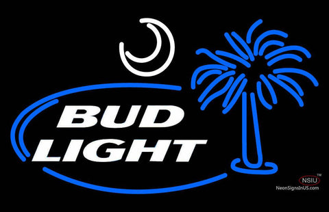 Custom Bud Light Palm Tree With Moon Neon Sign  