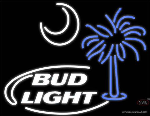Custom Bud Light Palm Tree With Sun Real Neon Glass Tube Neon Sign 