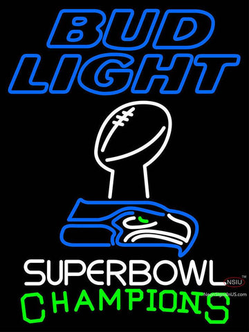Custom Bud Light Seattle Seahawks Super Bowl ChampIons Neon Sign  