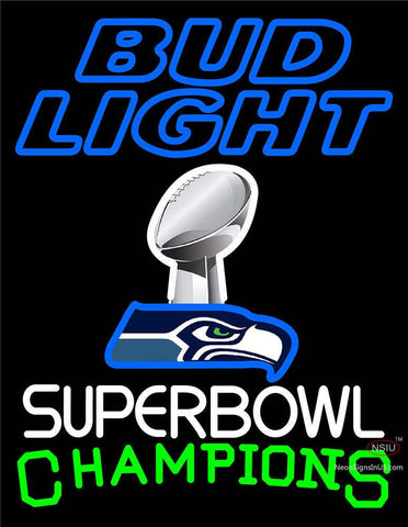 Custom Bud Light Seattle Seahawks Super Bowl ChampIons Neon Sign  