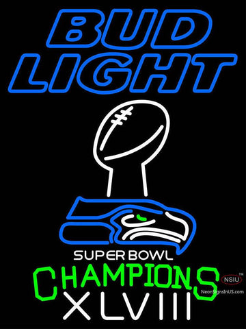 Custom Bud Light Seattle Seahawks Super Bowl ChampIons Neon Sign  