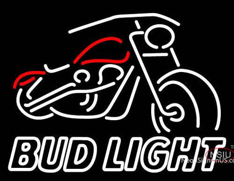 Custom Bud Light With Motorcycle Neon Sign 