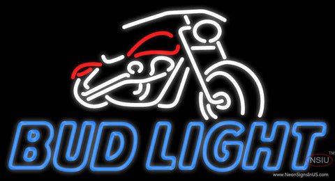 Custom Bud Light With Motorcycle Real Neon Glass Tube Neon Sign 