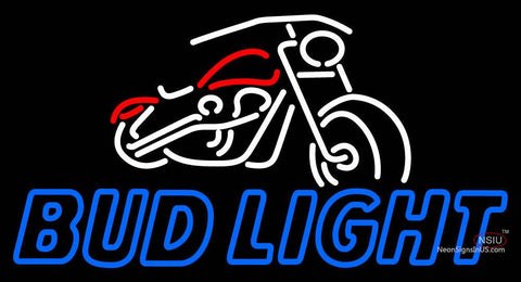 Custom Bud Light With Motorcycle Neon Sign 