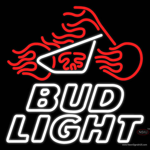 Custom Bud Light With Motorcycle Real Neon Glass Tube Neon Sign 