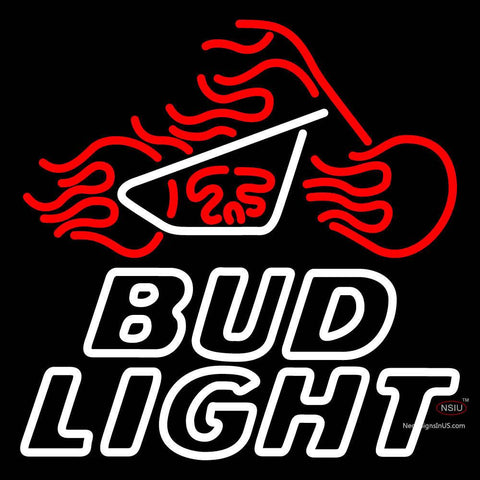 Custom Bud Light With Motorcycle Neon Sign 
