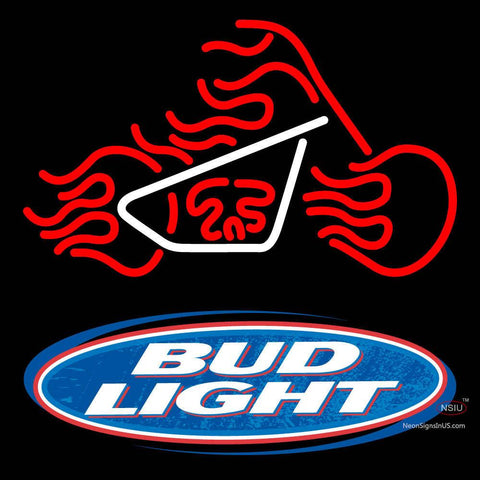 Custom Bud Light With Motorcycle Neon Sign  