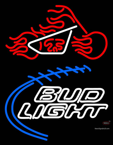 Custom Bud Light With Motorcycle Neon Sign 