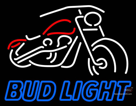 Custom Bud Light With Motorcycle Neon Sign  