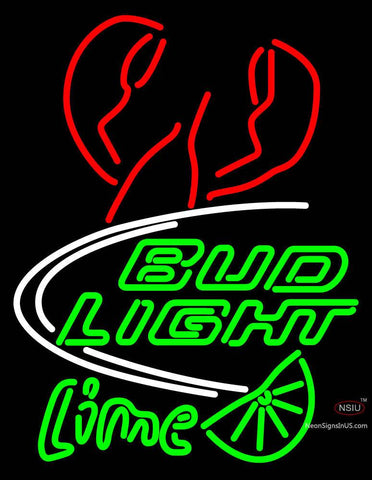 Bud Lime Bar With Lobster Neon Sign 