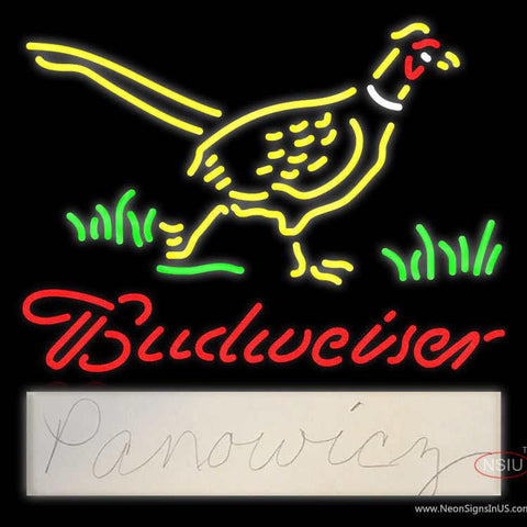 Custom Budweiser Nebraska Panowicz Pheasant Real Neon Glass Tube Neon Sign 
