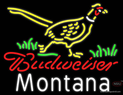 Custom Budweiser Pheasant Montana Real Neon Glass Tube Neon Sign 