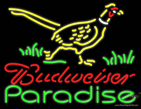 Custom Budweiser Roachs Cabin Pheasant Paradise Real Neon Glass Tube Neon Sign 