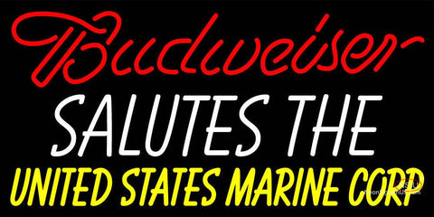 Custom Budweiser Salutes The United States Marine Corp Neon Sign  