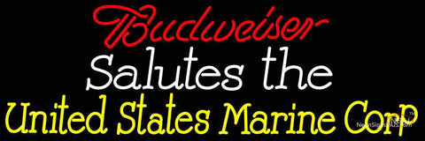 Custom Budweiser Salutes The United States Marine Corp Neon Sign  