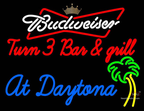 Custom Budweiser Turn  Bar And Grill Neon Sign  