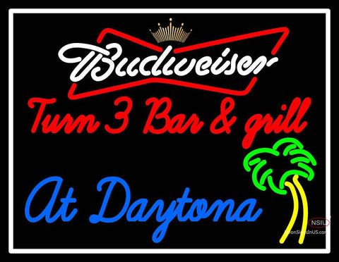 Custom Budweiser Turn  Bar And Grill Neon Sign  