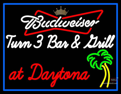 Custom Budweiser Turn  Bar And Grill Neon Sign  
