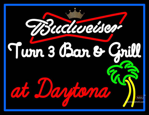 Custom Budweiser Turn  Bar And Grill Neon Sign  