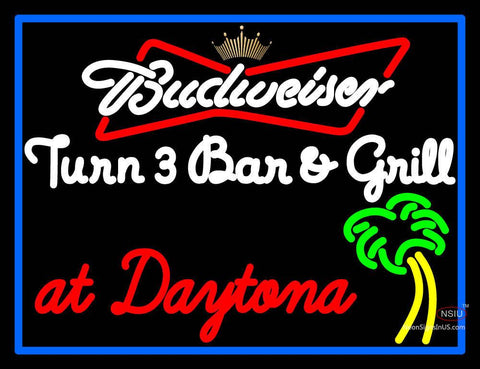 Custom Budweiser Turn  Bar And Grill Neon Sign  