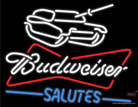 Custom Budwiser Salutes Real Neon Glass Tube Neon Sign 