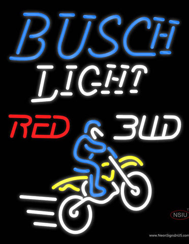 Custom Busch Light Motocross Real Neon Glass Tube Neon Sign 