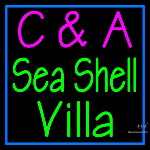 Custom C and A Sea Shell Villa Neon Sign 