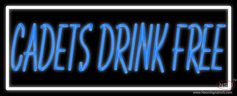 Custom Cadets Drink Free Real Neon Glass Tube Neon Sign 
