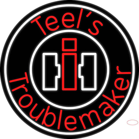 Custom Case Agriculture Teels Troublemaker Real Neon Glass Tube Neon Sign 