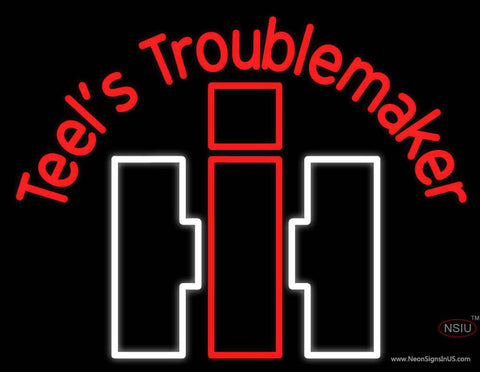 Custom Case Agriculture Teels Troublemaker Real Neon Glass Tube Neon Sign 