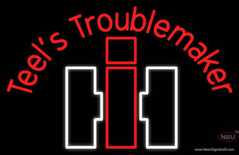 Custom Case Agriculture Teels Troublemaker Real Neon Glass Tube Neon Sign 