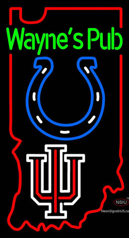Custom Cecils-pub-with Coltsr And Indiana Hoosiers Neon Sign  