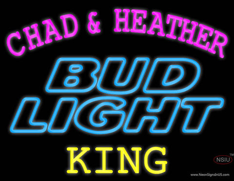 Custom Chad And Heather King Budlight Real Neon Glass Tube Neon Sign 