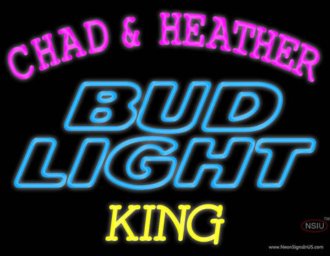 Custom Chad And Heather King Budlight Real Neon Glass Tube Neon Sign 