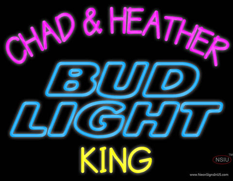Custom Chad And Heather King Budlight Real Neon Glass Tube Neon Sign 