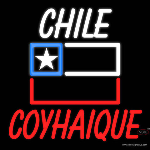 Custom Chile Coyhaique With Flag Real Neon Glass Tube Neon Sign 