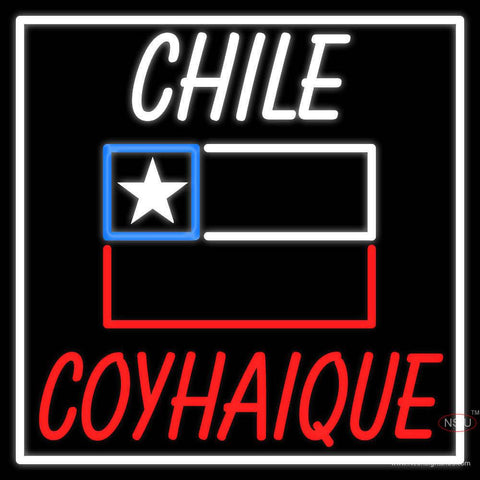 Custom Chile Coyhaique With Flag Real Neon Glass Tube Neon Sign 